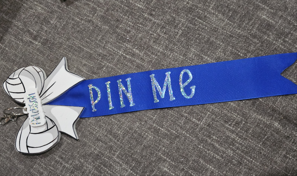 Pin Me Volleyball Clothespin Clip Holder bag tag