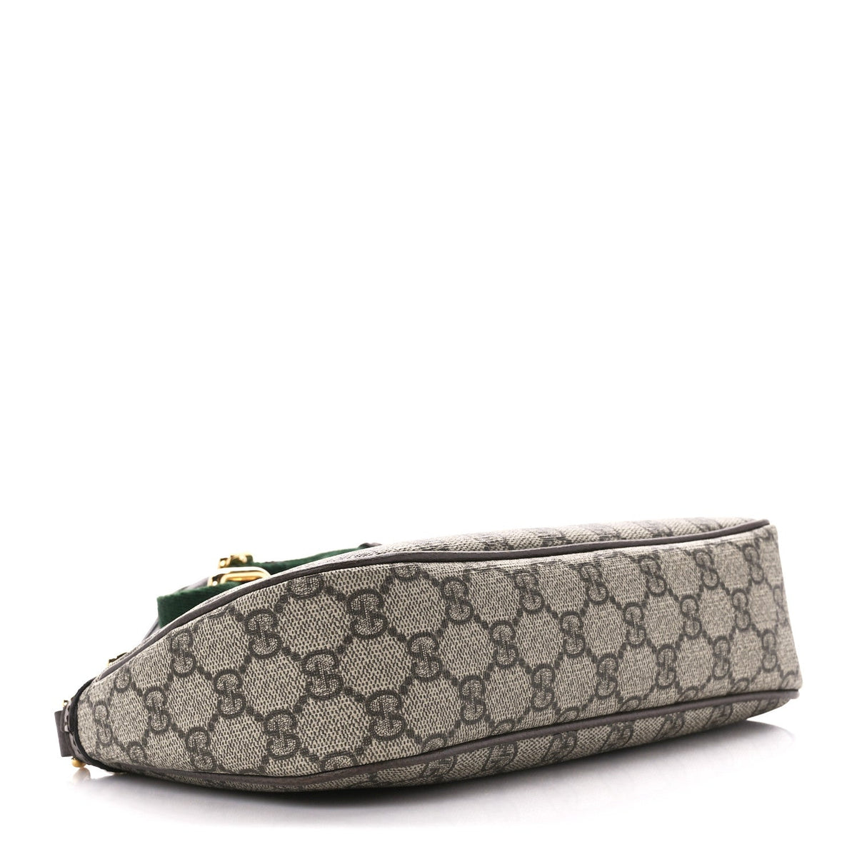 GG Supreme Monogram Textured Dollar Calfskin Web Small Ophidia GG Handbag Beige Ebony New Acero