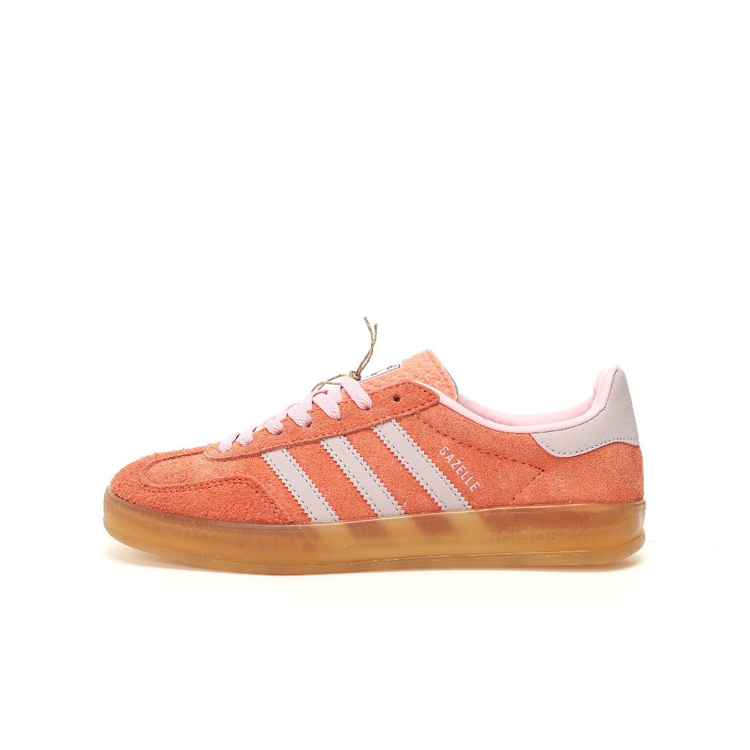 Adidas Originals Gazelle Indoor ¨C Orange / Pink Gum Suede Low-Top Sneakers