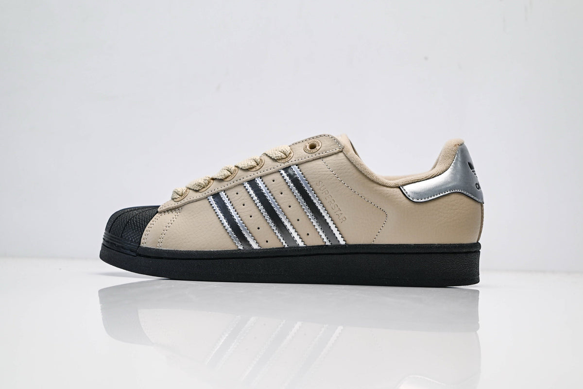 adidas Originals Superstar ¨C Beige Upper with Silver 3-Stripes & Black Shell Toe