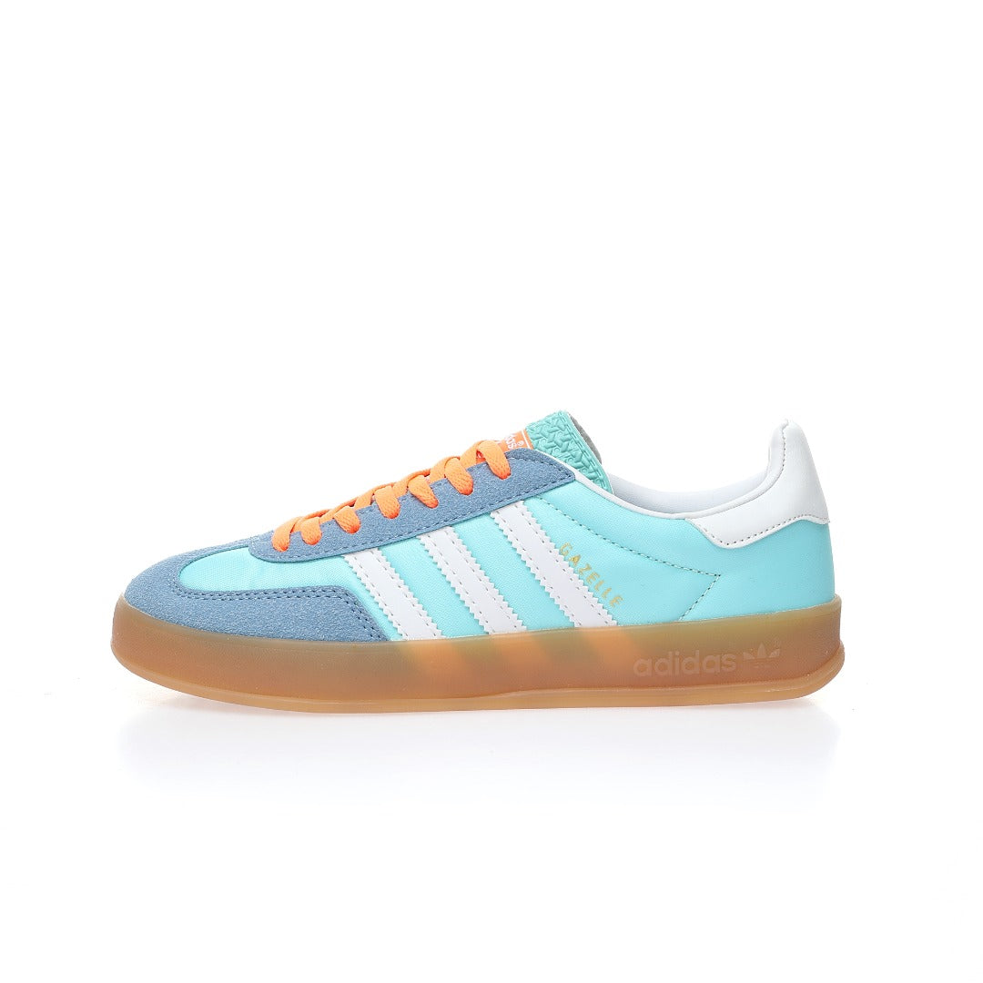 Adidas Originals Gazelle Indoor ¨C Light Blue / White Gum Suede & Nylon Low-Top Sneakers