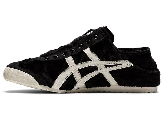 Onitsuka Tiger Mexico 66 Slip-On Unisex Sneaker Black Furry White  running shoes women asics mens shoes