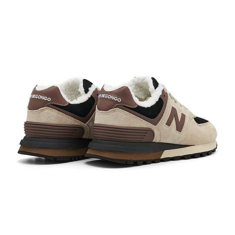 New Balance 574 Women's & Men's Beige Brown & Black Retro Sneakers