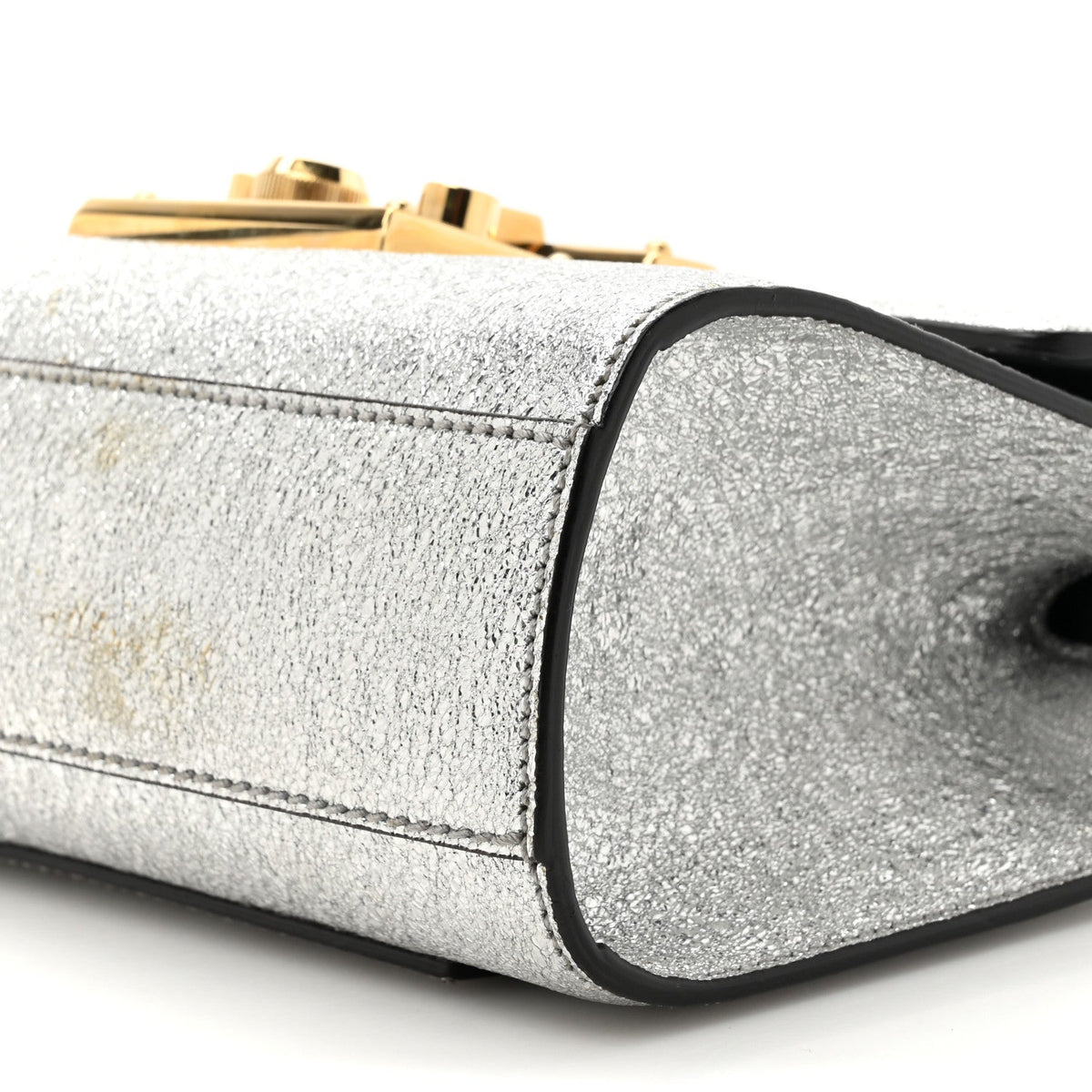 Galassia Small Padlock Shoulder Bag Argento