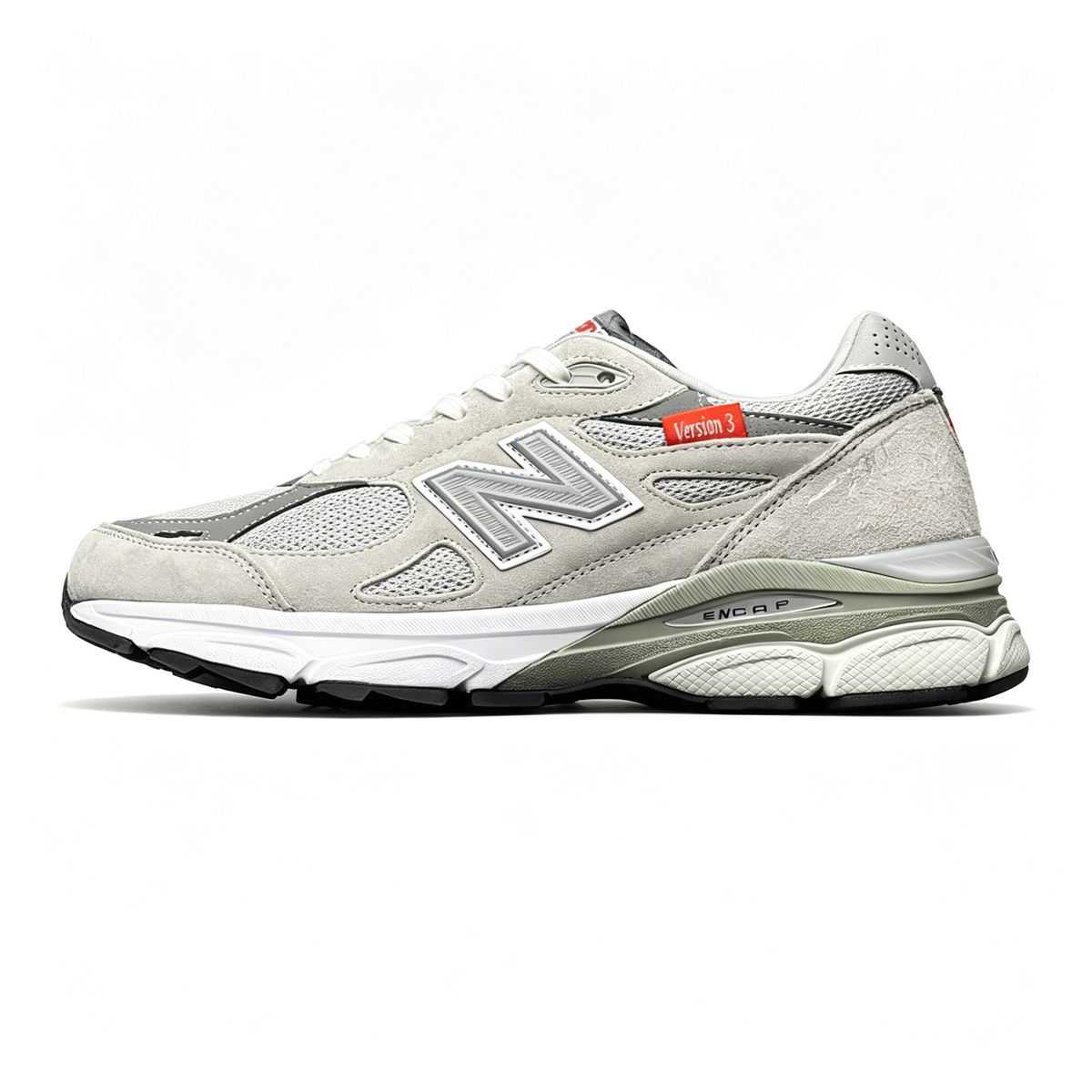 New Balance 990v3 Light Grey Olive Women's & Men's Retro Sneakers
