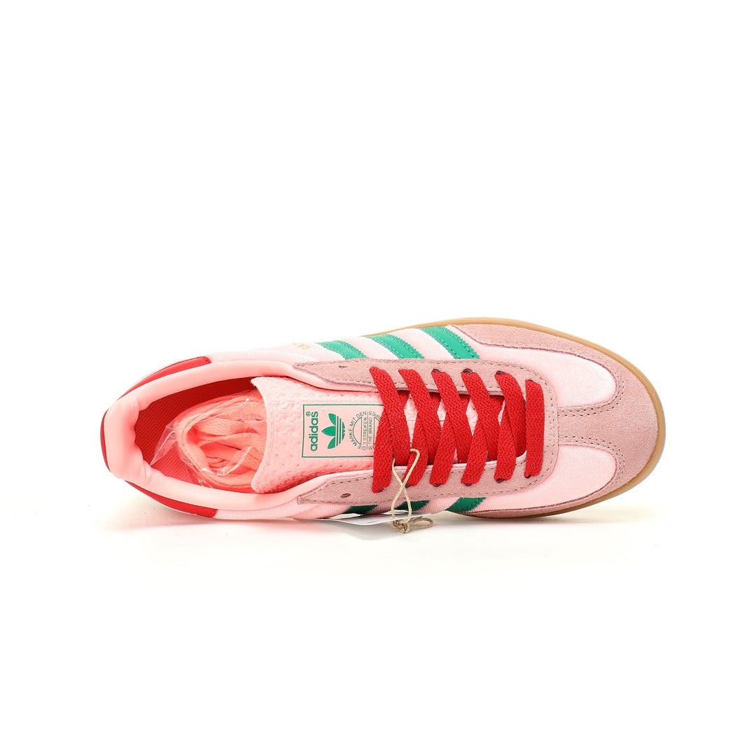 Adidas Originals Gazelle Indoor ¨C Pink / Green / Red Gum Suede Low-Top Sneakers