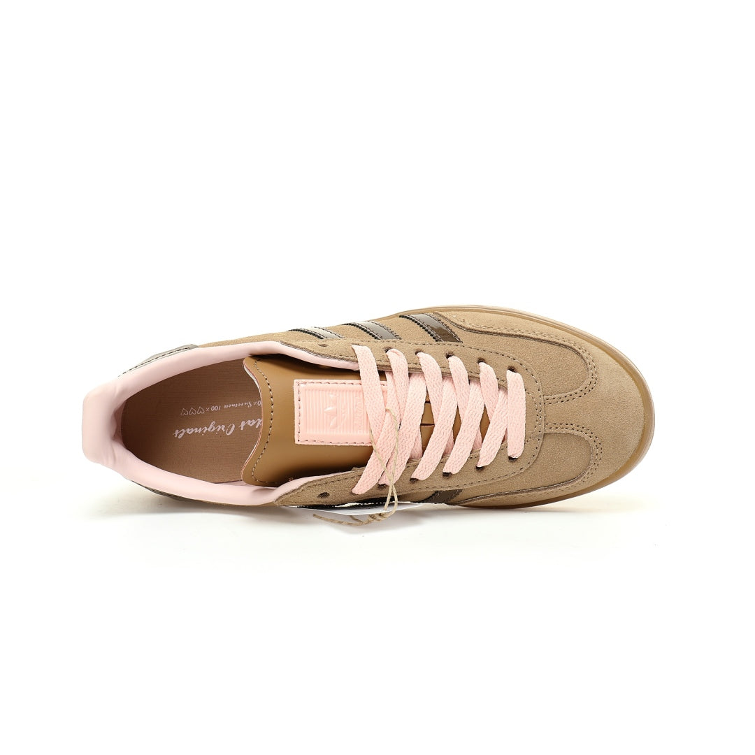 Adidas Originals Gazelle Indoor ¨C Tan / Brown Patent / Pink Gum Low-Top Sneakers