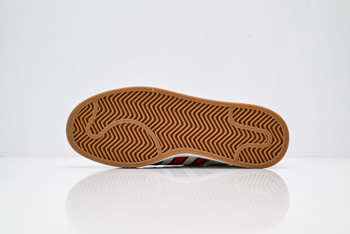 adidas Originals Superstar ¨C White with Red 3-Stripes & Gum Brown Shell Toe