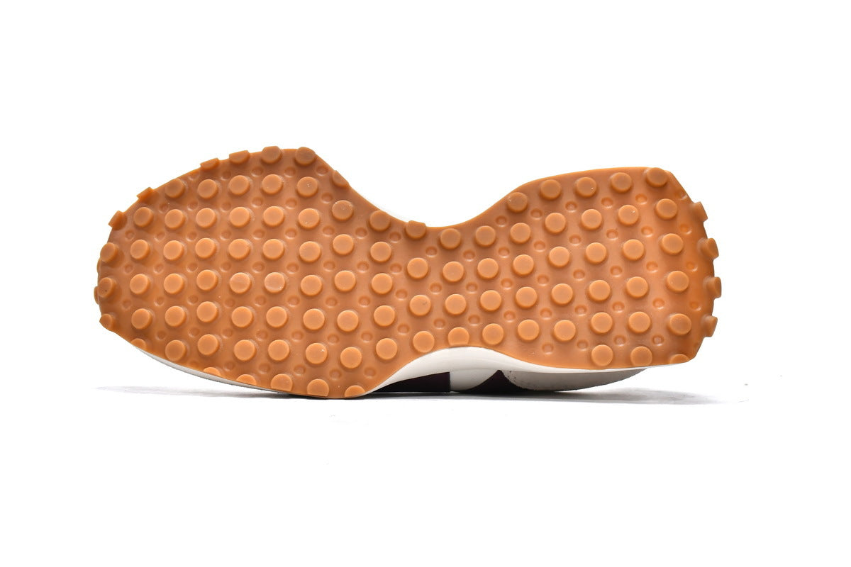 New Balance 327 Women's & Men's Retro Sneakers - White & Burgundy Gum Sole