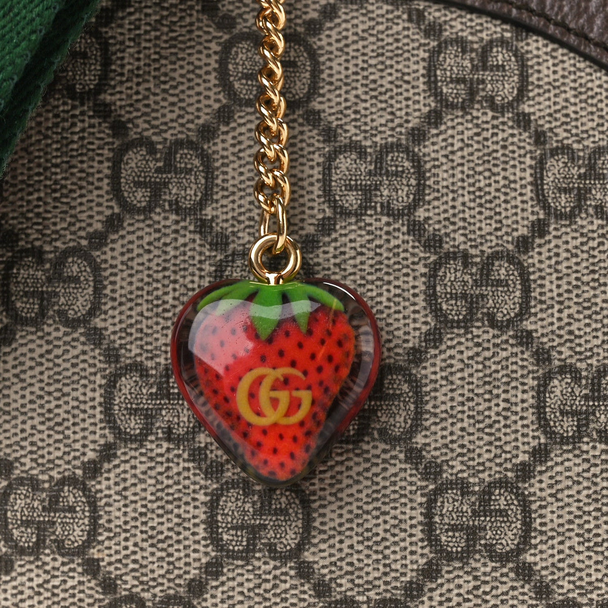 GG Supreme Monogram Textured Dollar Calfskin Web Small Ophidia GG Handbag Beige Ebony New Acero