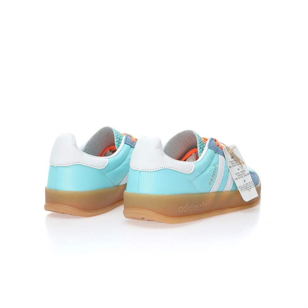 Adidas Originals Gazelle Indoor ¨C Light Blue / White Gum Suede & Nylon Low-Top Sneakers