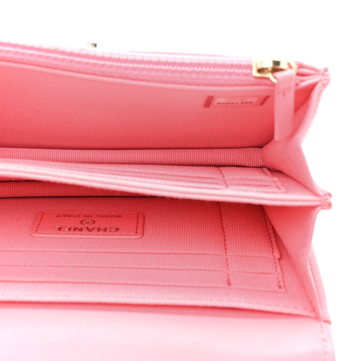 Lambskin Quilted Mini Trendy CC Wallet On Chain WOC Pink