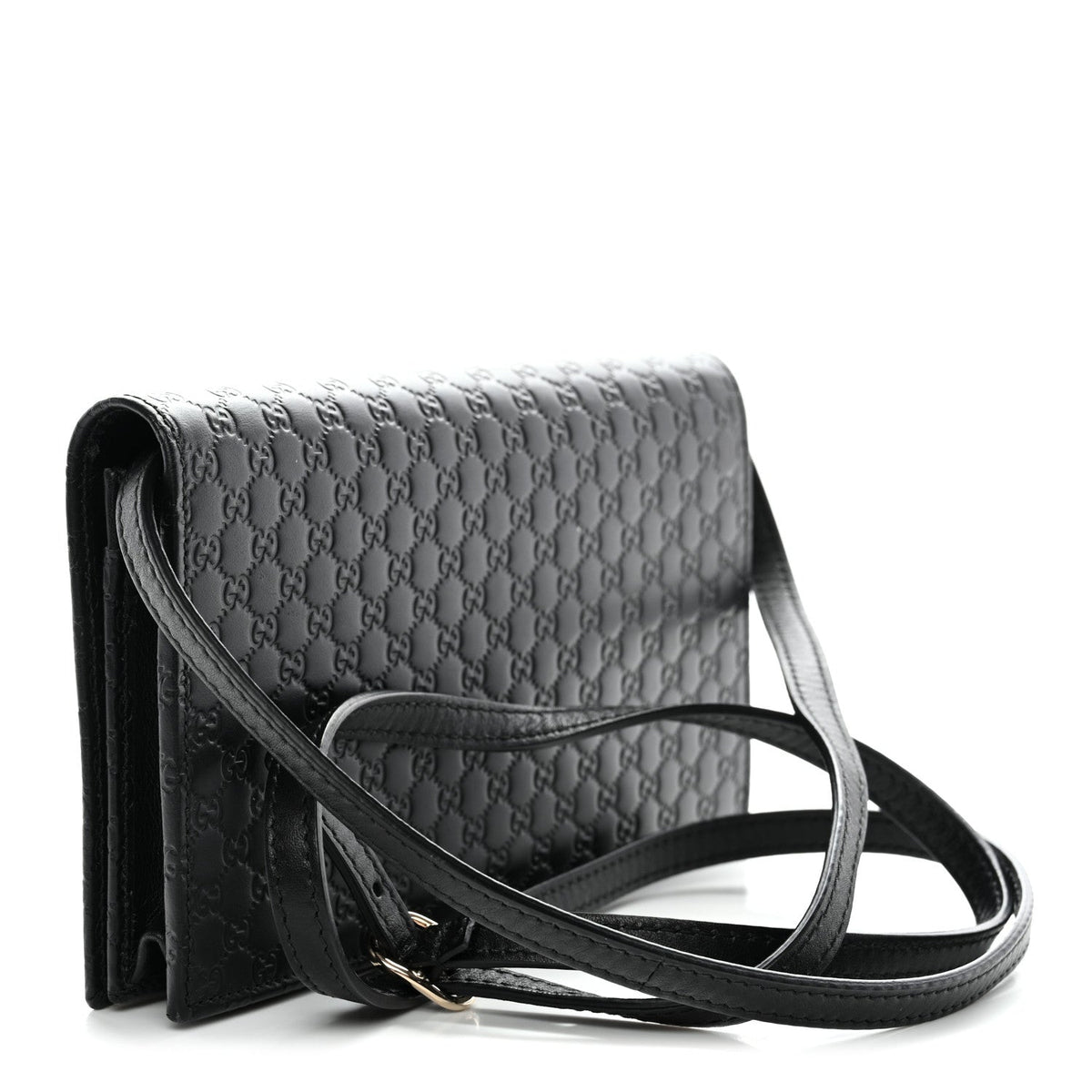 Soft Microguccissima Crossbody Wallet Black