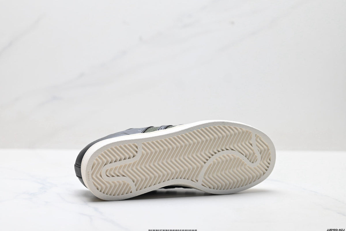 adidas Originals Superstar ¡ª Black & Olive-Green Woven | Off-White Shell Toe