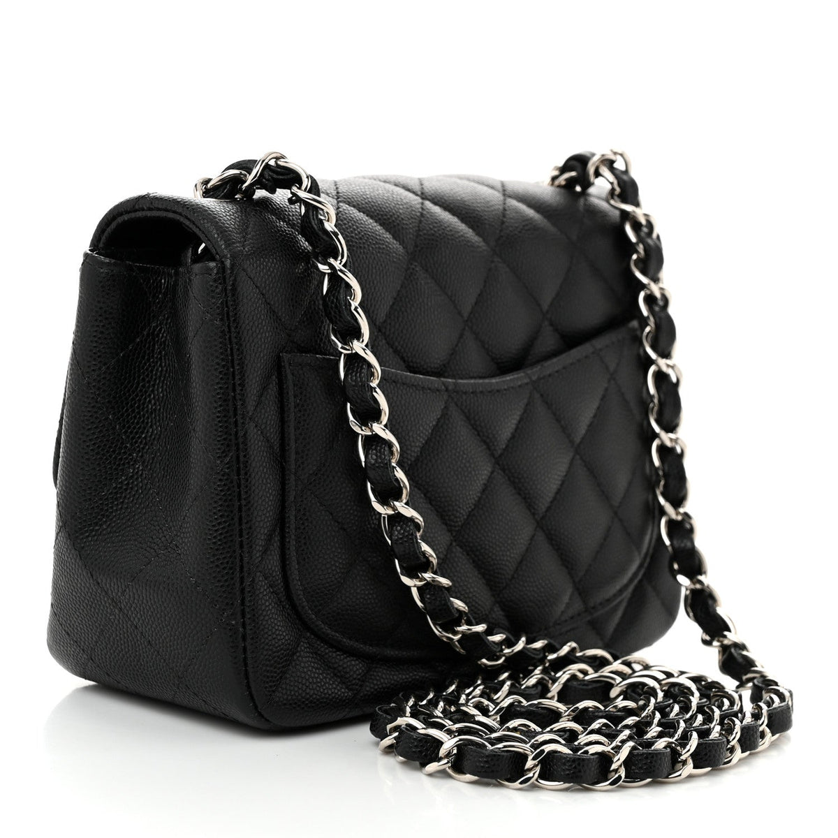 Caviar Quilted Mini Square Flap Black