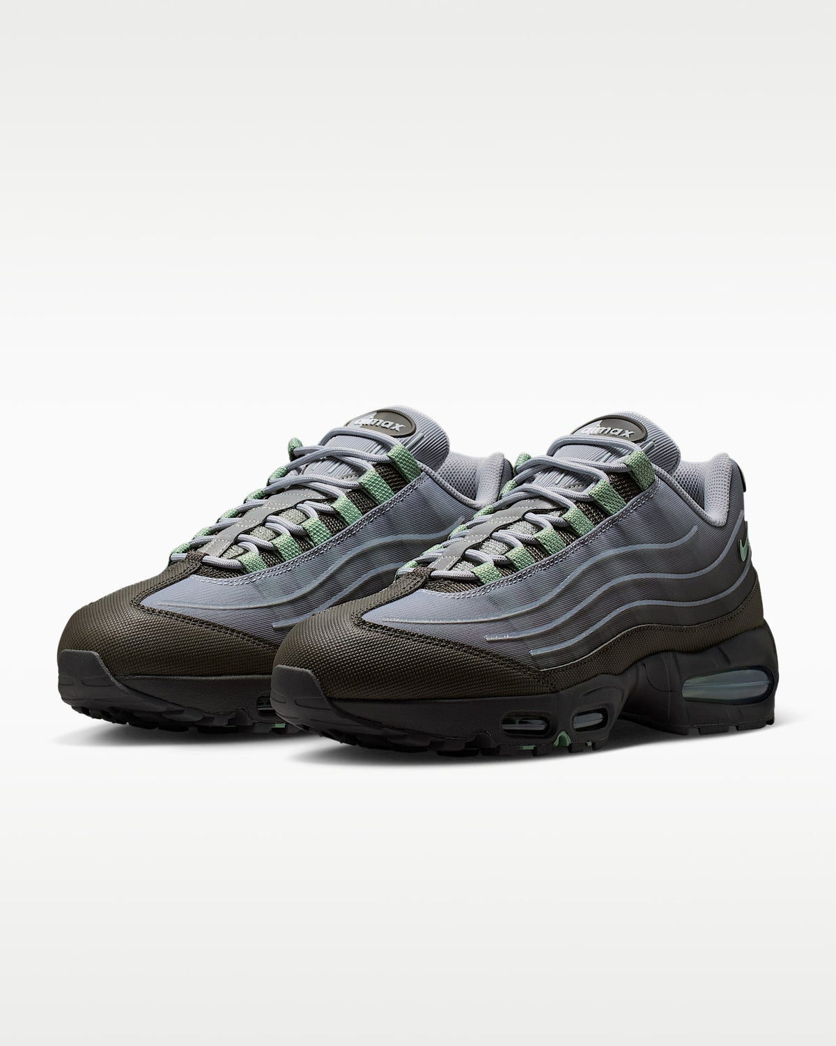 Nike Air Max 95 ¨C Purple / Grey / Green Mesh Athletic Sneakers