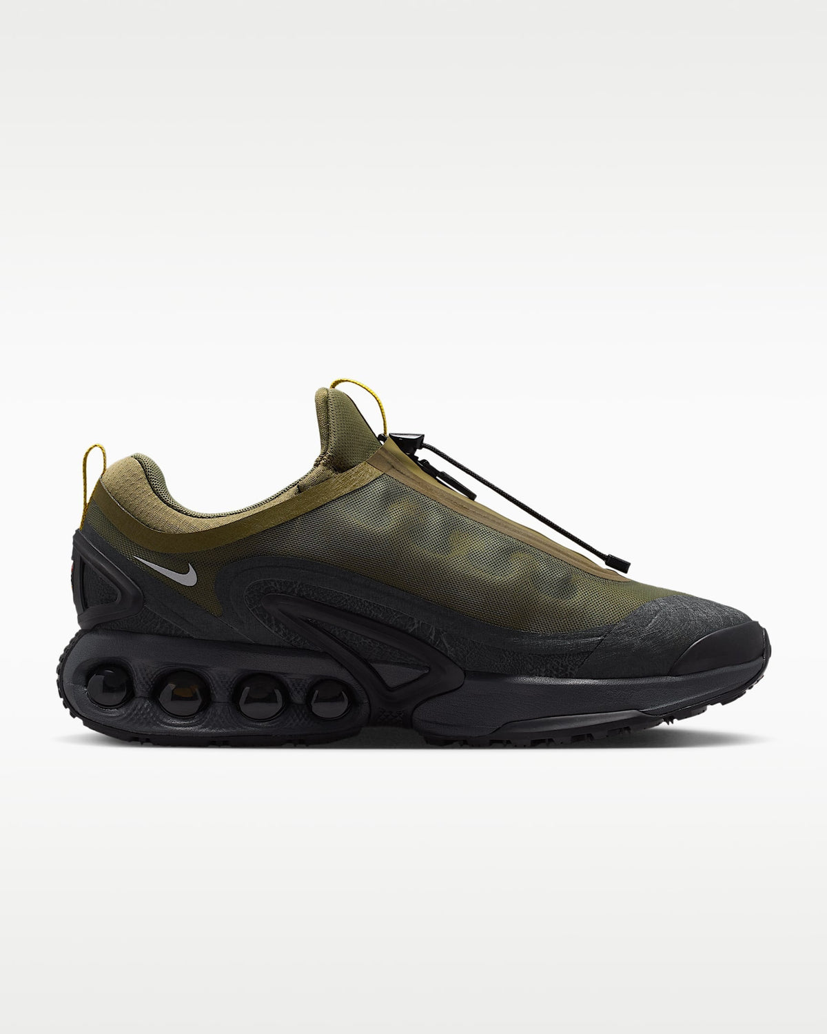 Nike Air Max DN Roam ¨C Olive Green / Black Mesh Athletic Sneakers