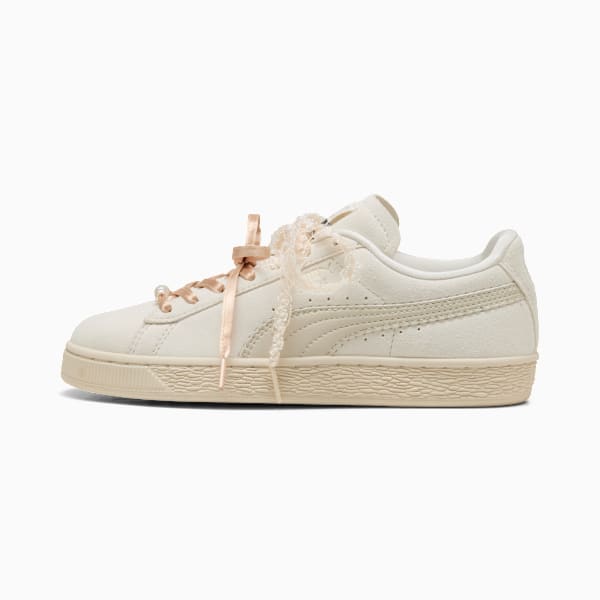 Puma Suede ¡ª Cream / Lace Ribbon / Pearl puma shoes for men  womens shoes  roma shoes