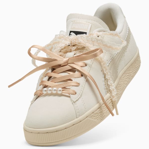 Puma Suede ¡ª Cream / Lace Ribbon / Pearl puma shoes for men  womens shoes  roma shoes