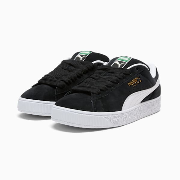 PUMA Suede XL Black-White-Gold  puma shoes for men  womens shoes  roma shoes