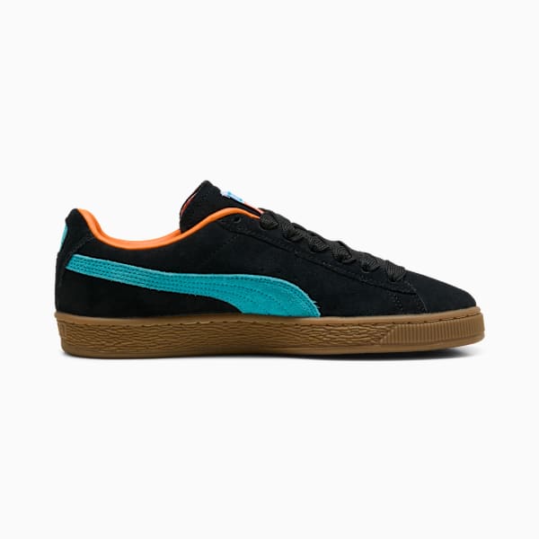 PUMA Suede Classic Black-Teal-Orange Gum Sole puma shoes for men  womens shoes  roma shoes