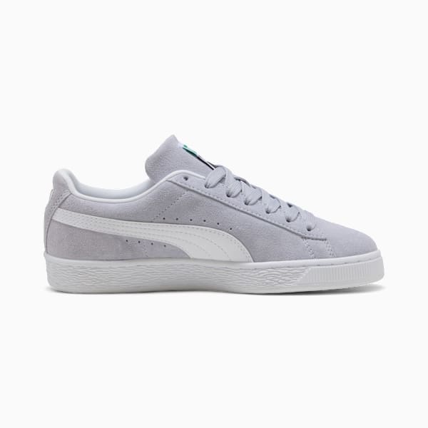 PUMA Suede Classic Light Gray-White-Gold puma shoes for men  womens shoes  roma shoes