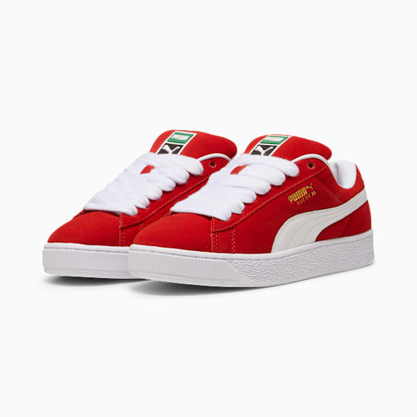PUMA Suede XL Red-White-Gold puma shoes for men  womens shoes  roma shoes