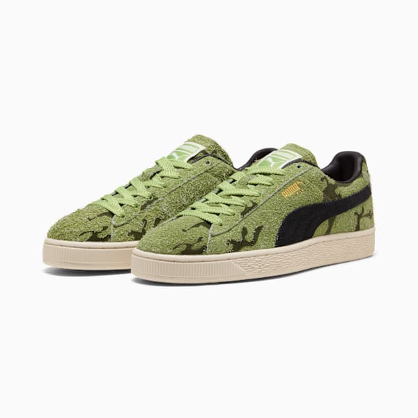 PUMA Suede Camo Green-Black-Vintage Off-White puma shoes for men  womens shoes  roma shoes