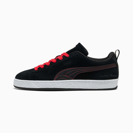 PUMA Suede Black-Red Stitching-White Sole puma shoes for men  womens shoes  roma shoes