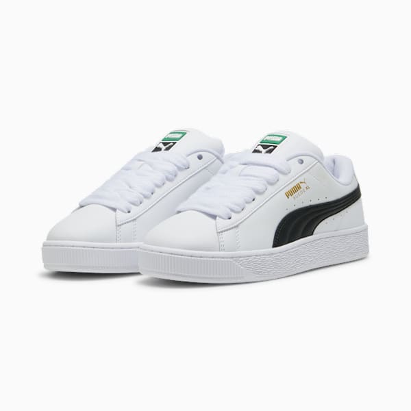 PUMA Suede XL White-Black-Gold puma shoes for men  womens shoes  roma shoes