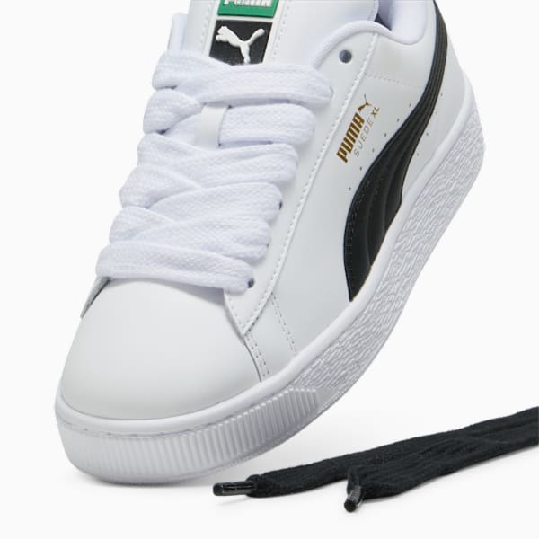 PUMA Suede XL White-Black-Gold puma shoes for men  womens shoes  roma shoes