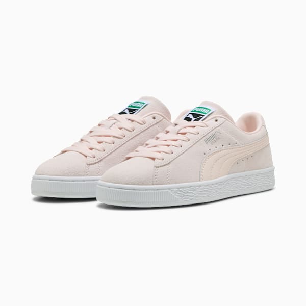 PUMA Suede Classic Light Peach-White-Silver puma shoes for men  womens shoes  roma shoes