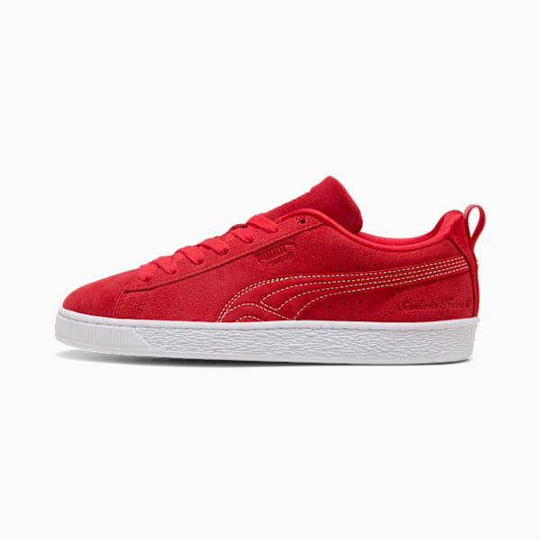 PUMA Suede Santhonia Tavares Red-White Stitching puma shoes for men  womens shoes  roma shoes