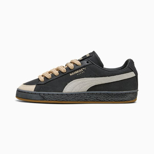 PUMA Suede x Nahmias Dark Grey-Beige-Thick Rope Laces-Gum Sole puma shoes for men  womens shoes  roma shoes