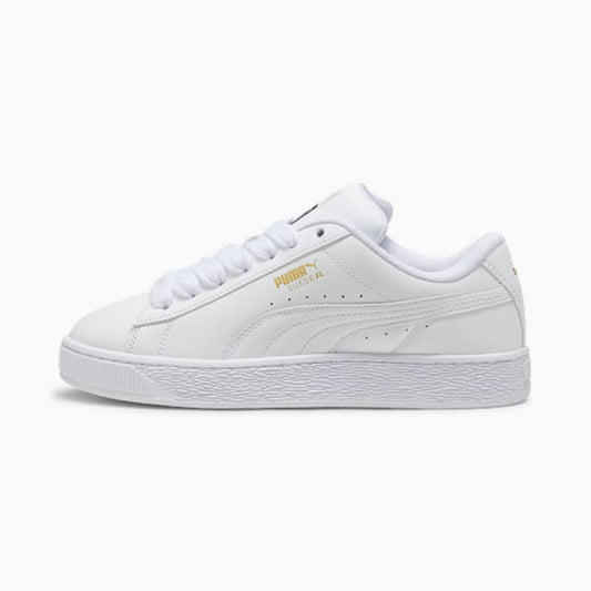 PUMA Suede XL Triple White Leather-Gold  puma shoes for men  womens shoes  roma shoes
