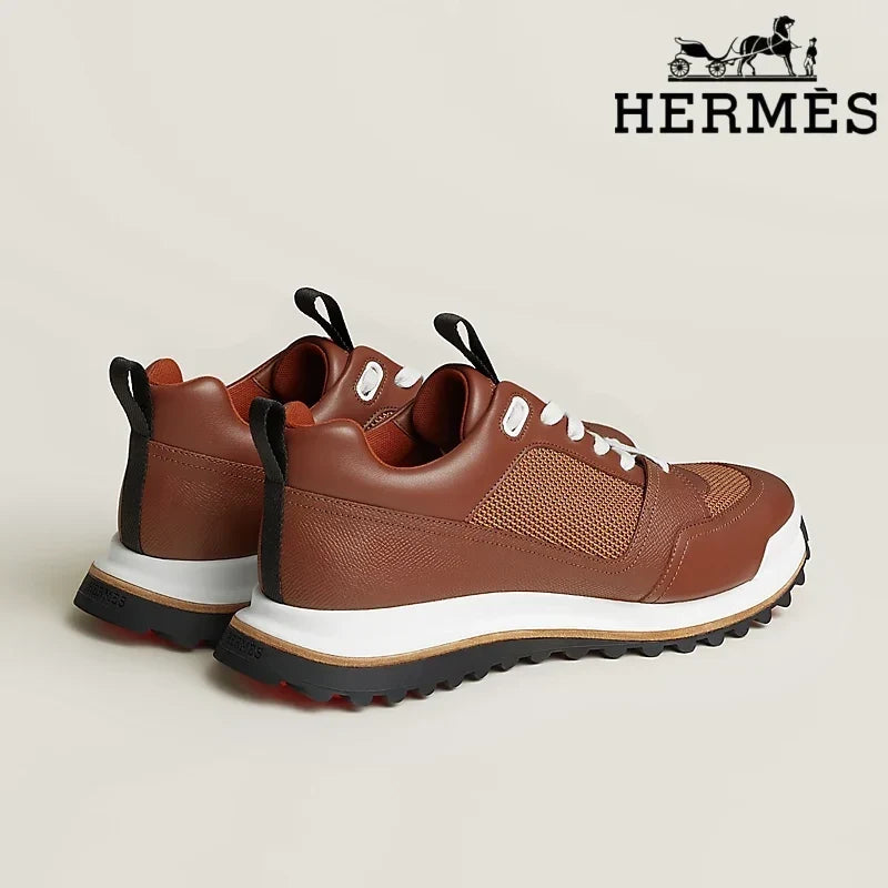 Herm¨¨s Grey Canvas Low Top Sneakers