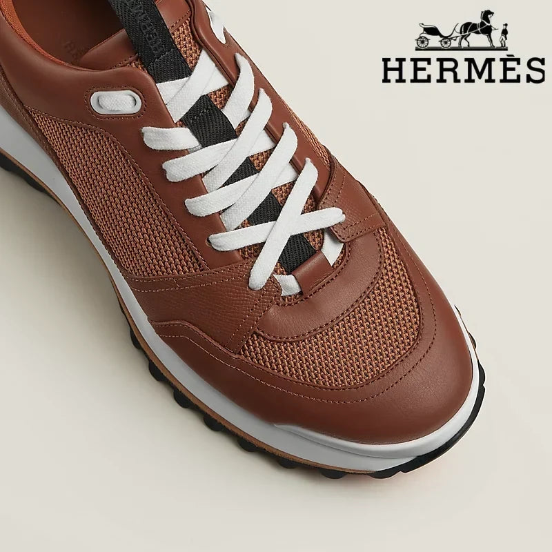 Herm¨¨s Grey Canvas Low Top Sneakers