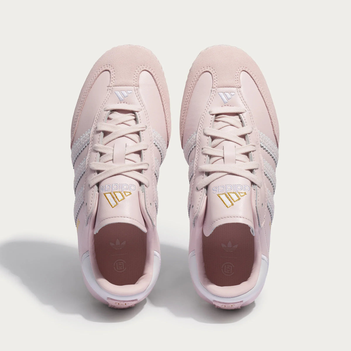 Adidas Originals ¨C Light Pink Woven Sole Leather Casual Sneakers