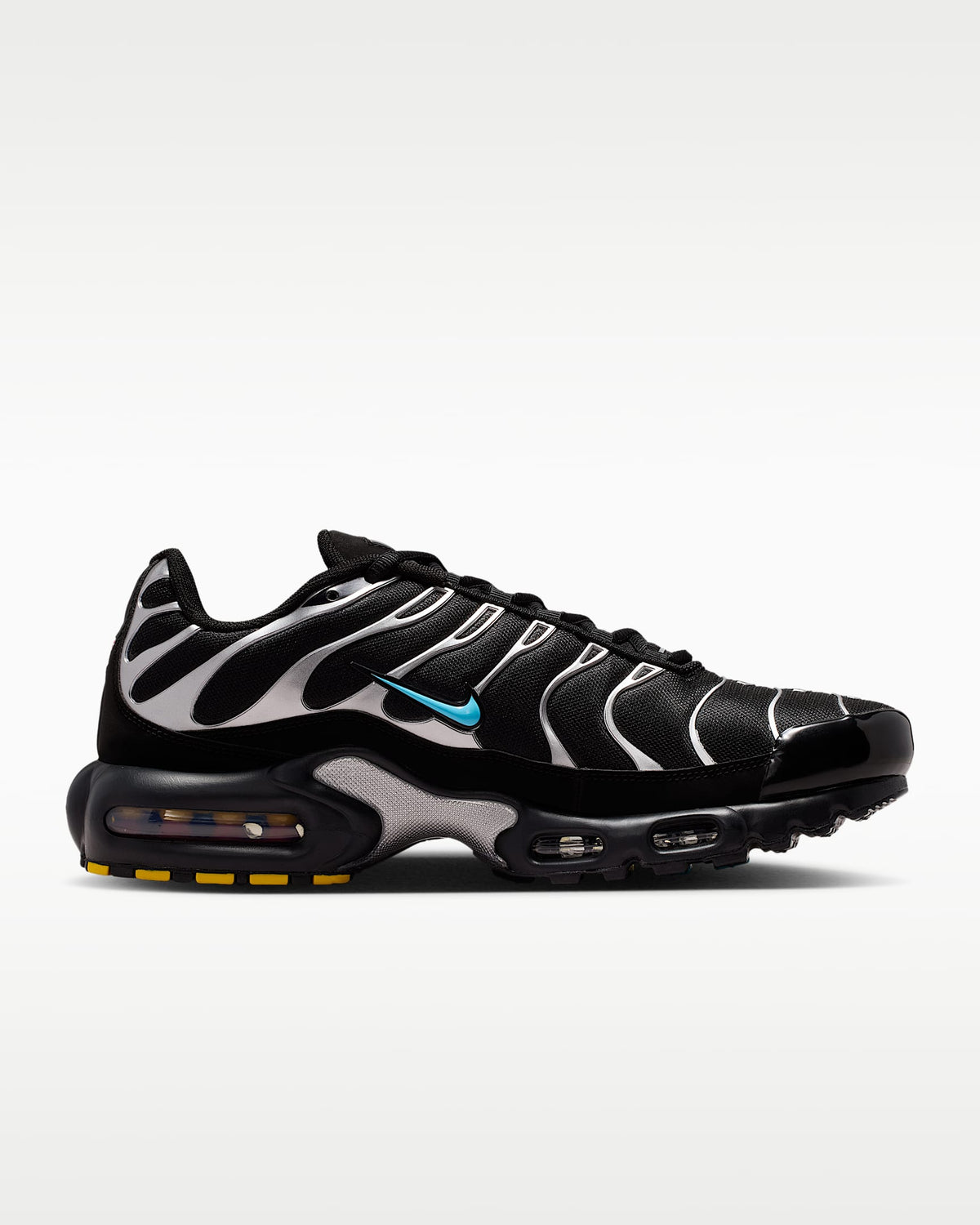 Nike Air Max Plus ¨C Black/Metallic Silver/Cyan Blue Sneaker