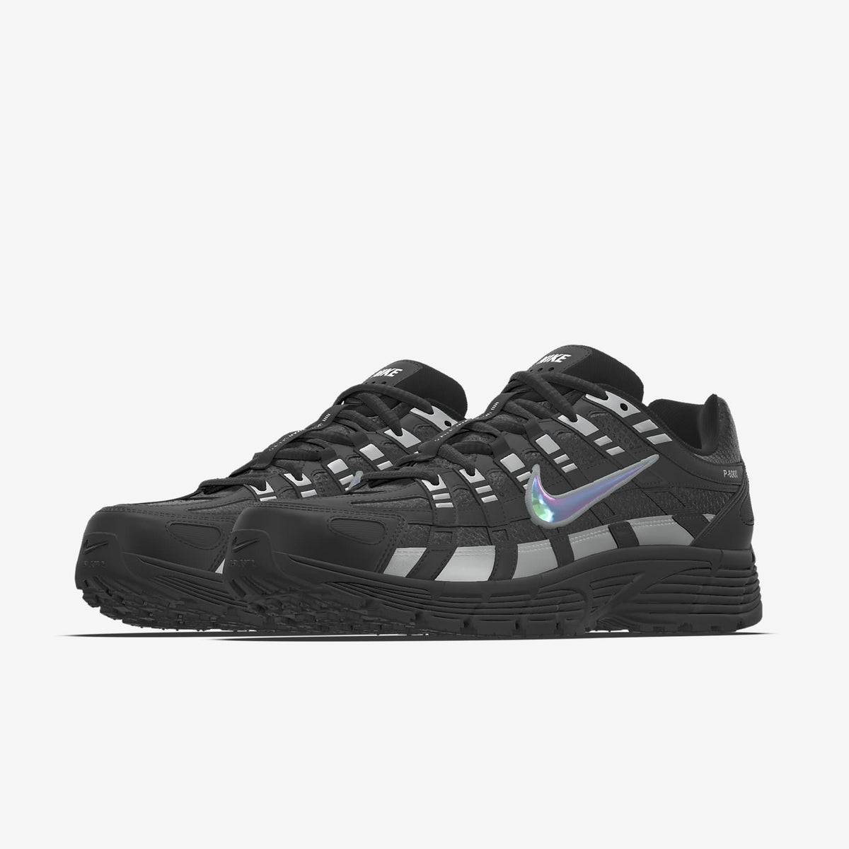 Nike P-6000 ¨C Black / Iridescent Swoosh Mesh Athletic Sneakers
