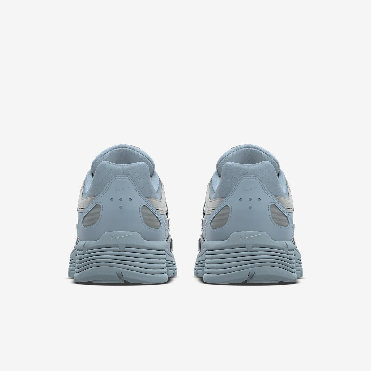 Nike P-6000 ¨C Light Blue / Metallic Silver / Iridescent Swoosh Mesh Athletic Sneakers