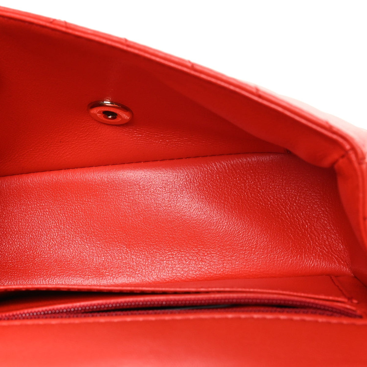 Lambskin Chevron Quilted Mini Rectangular Flap Red