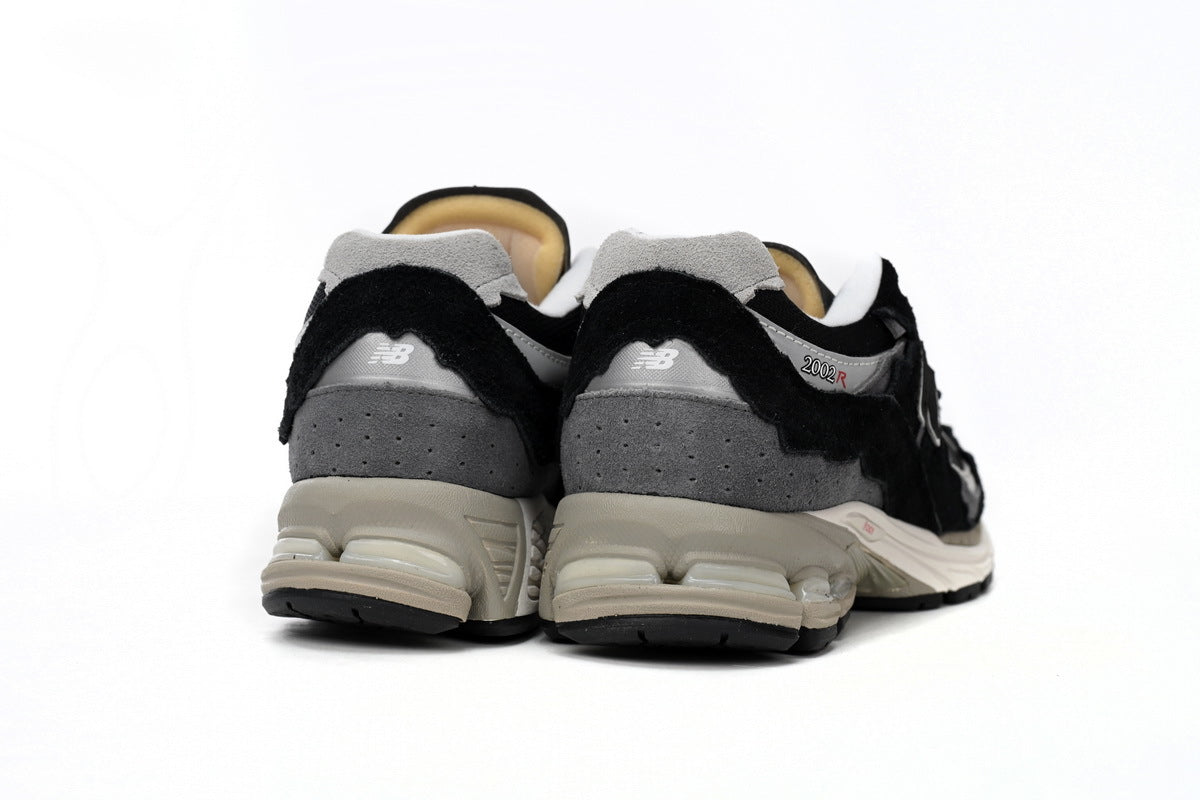 New Balance 2002R Women's & Men's Black & Grey Distressed Retro Sneakers