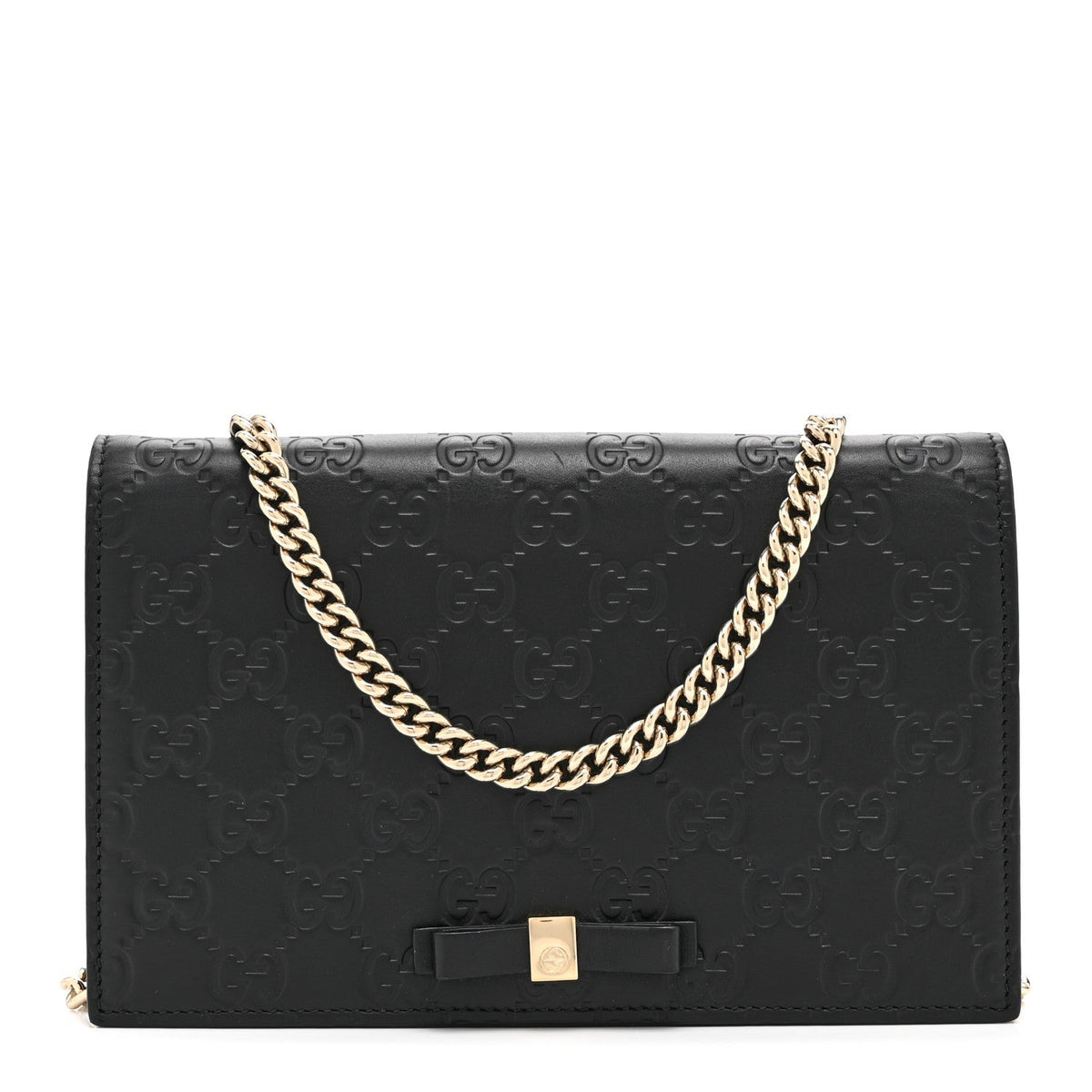 Guccissima Signature Bowy Chain Wallet Black