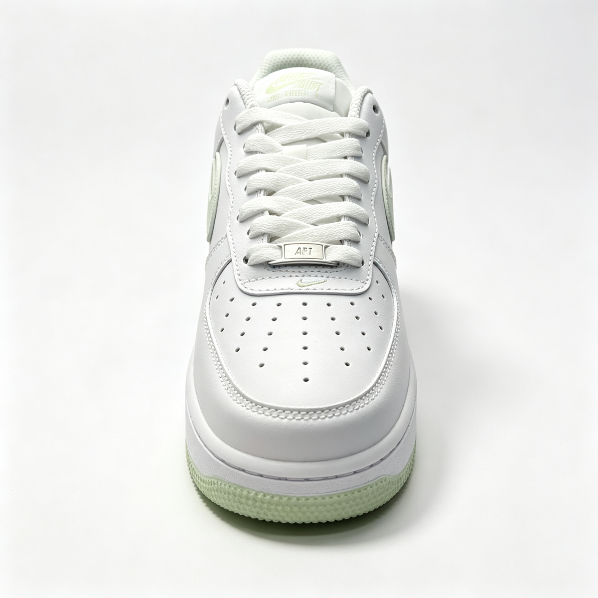 Nike Air Force 1 '07 Low Custom ¨C White / Honeydew Outline Swoosh
